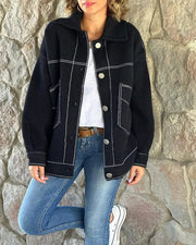 Women's Contrasting Lapel Jacket