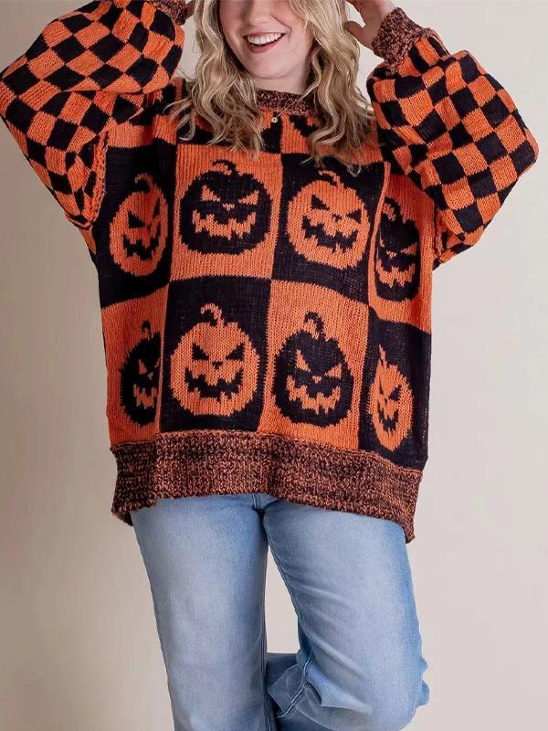 Women's Round-neck Halloween Loose Knitted Sweater