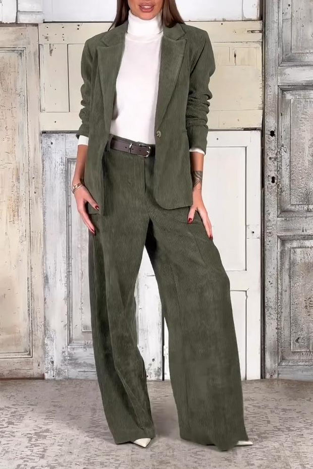 Ladies Casual Commuting Corduroy Suit