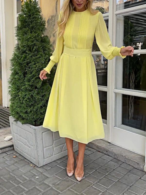 Women's Solid Color High Waist Slimming Dress