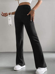 Elastic Waist Flare Leg Pants