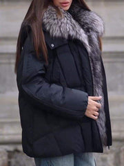 Women's Fashion Fur Hooded Long Sleeve Casual Cotton Coat