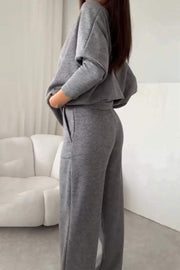 Women's Off-shoulder Long-sleeved Sweatshirt Two-piece Set