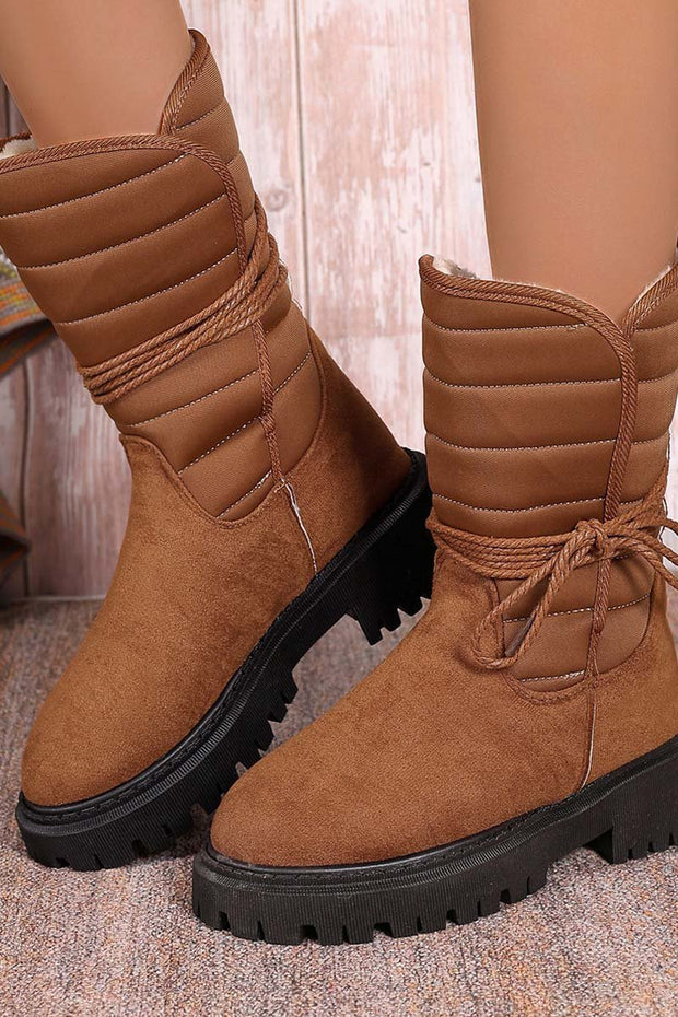 Women's fleece warm strap outer cotton boots