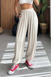 Women's loose solid color casual pants