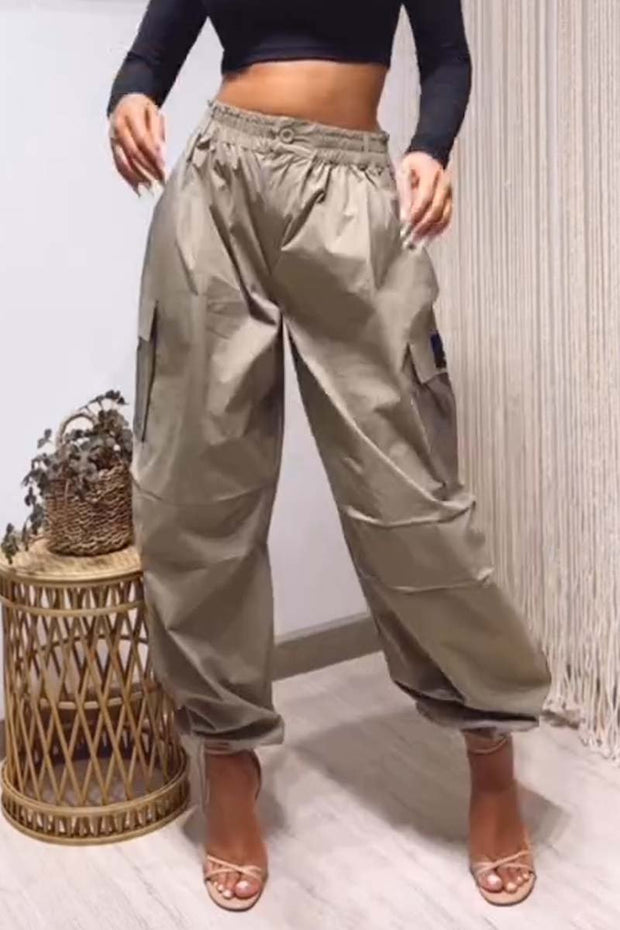 Women's casual loose cargo trousers