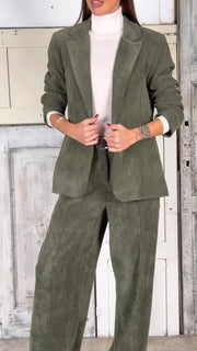 Ladies Casual Commuting Corduroy Suit