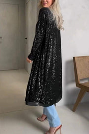 Women's Fashion V-Neck Sequin Cardigan Jacket