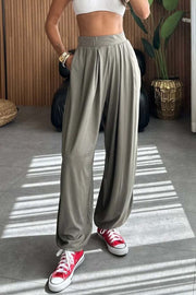 Women's loose solid color casual pants