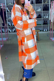 Women's fashion plaid coat