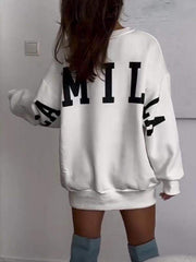 Women's Casual Round-neck Letter-printed Pullover Sweatshirt