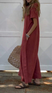 Women's Summer Crew-neck Long Dress