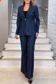 Women's Lapel Long Sleeve Two Piece Suit