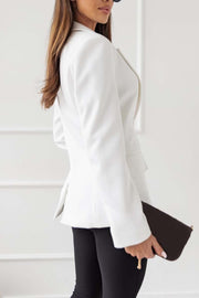 Women's Fashion Long Sleeve Single Breasted Solid Color Blazer