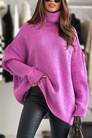 Women's casual turtleneck loose sweater