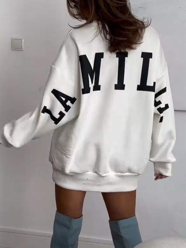 Women's Casual Round-neck Letter-printed Pullover Sweatshirt