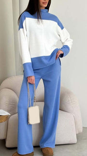 Women's Casual Colorblock Two-piece Suit