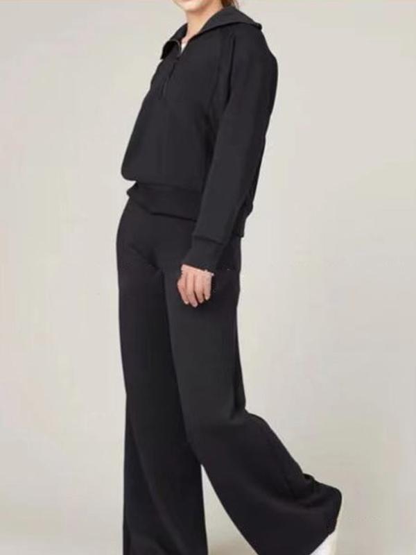 Fashion Casual Women's Long Sleeve Zipper Trousers Suit