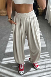 Women's loose solid color casual pants