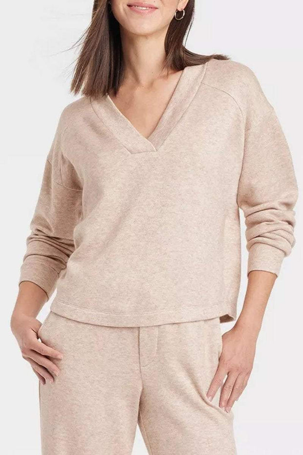 Women's V-neck Long-sleeved Casual Suit