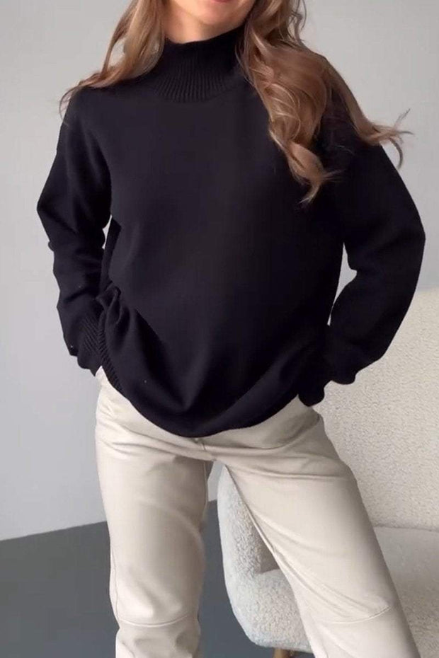 Women's Casual High-neck Knitted Sweater