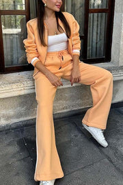 Women's Casual Sports Baseball Jacket and Pants Set