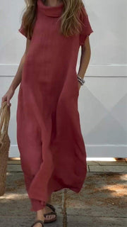 Women's Summer Crew-neck Long Dress