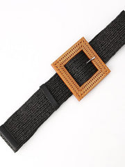 Women's Grass Woven Elastic Woven Belt Elastic Waist Seal Bohemian Style