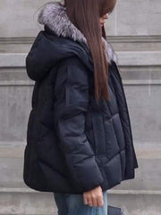 Women's Fashion Fur Hooded Long Sleeve Casual Cotton Coat