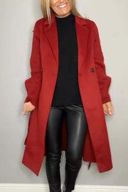 Women's casual solid color lapel coat