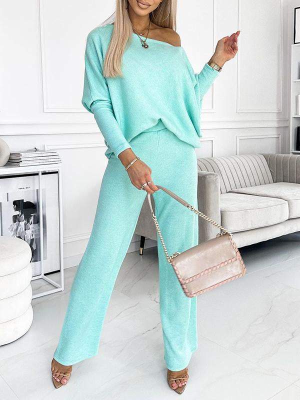 Women's Crew Neck Long Sleeve Casual Suit