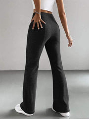 Elastic Waist Flare Leg Pants