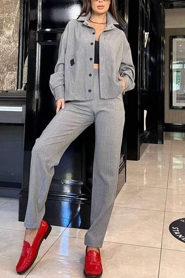 Women's Casual Lapel Two-piece Suit