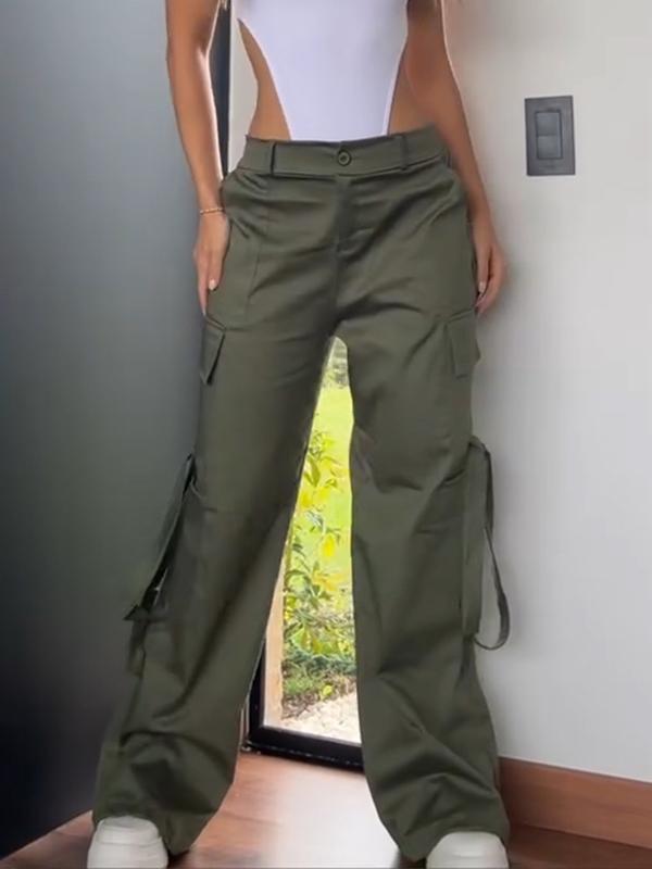 Women's solid color casual work trousers