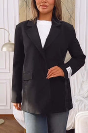 Women's stylish commuter lapel blazer