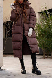 Women's Casual Hooded Long Cotton Coat