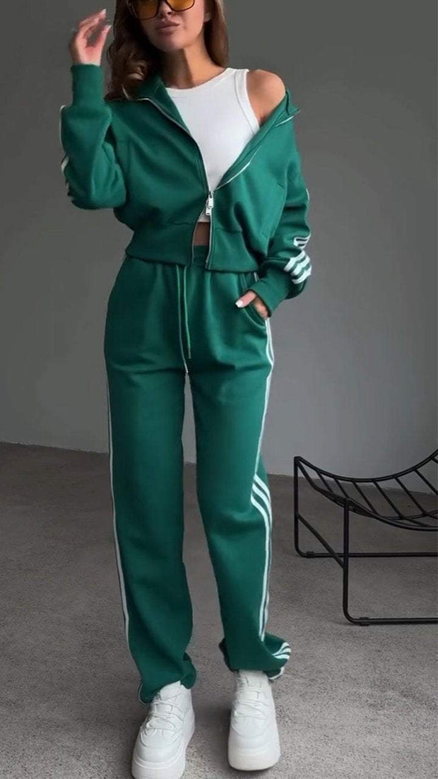 Solid Color Tracksuit for Women