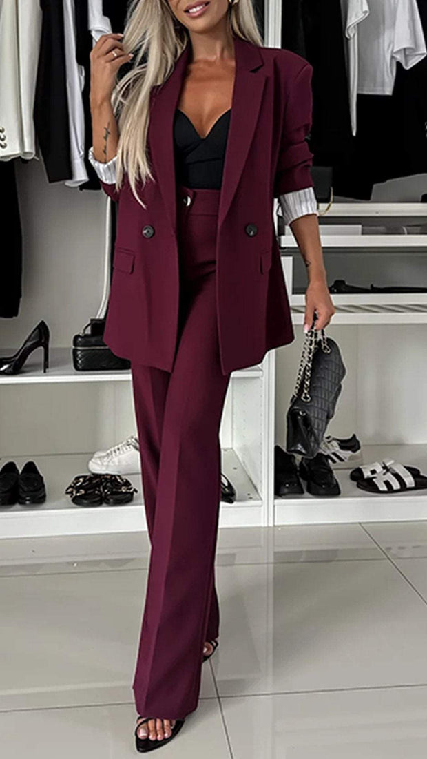 Women's Lapel Long Sleeve Casual Suit