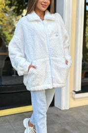 Women's Casual Lapel Lamb Wool Coat