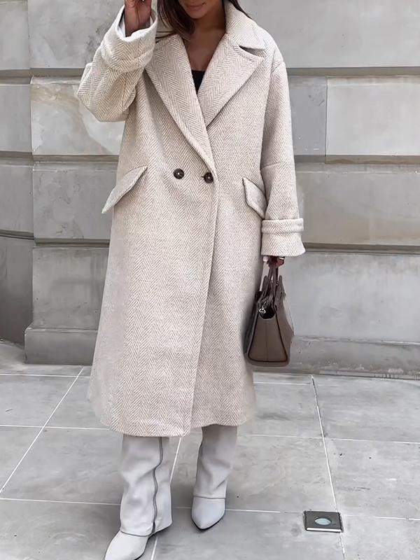 Women's Casual Lapel Long Trench Coat