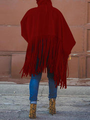 Chic Turtleneck Fringe Hem Top